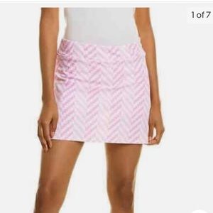 Jude Connally Sonia Blocks Begonia Pink Steps Golf Skort Ladies